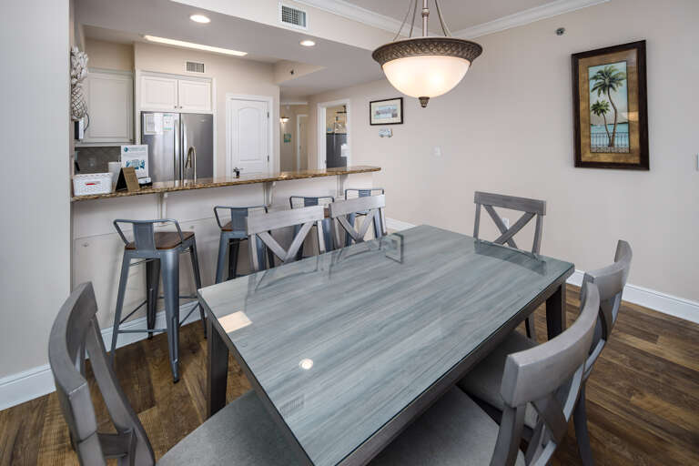 Dining table with seating for six