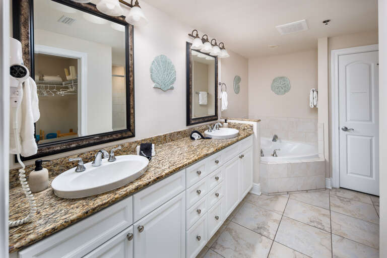 Master bathroom with double vanities
