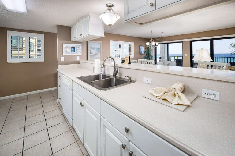 Kitchen with gulf views