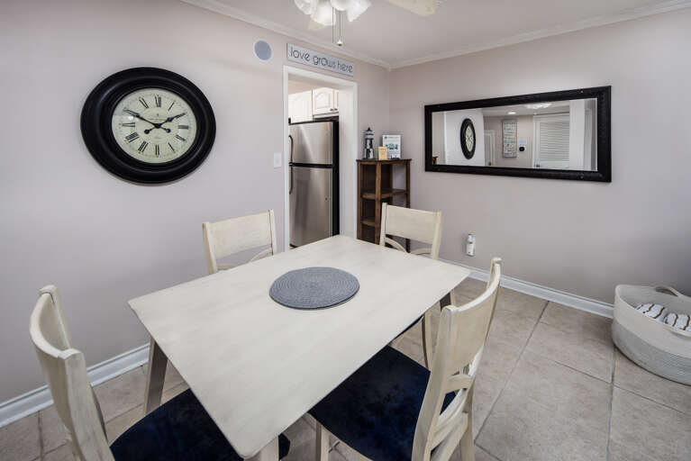 Dining table with seating for four