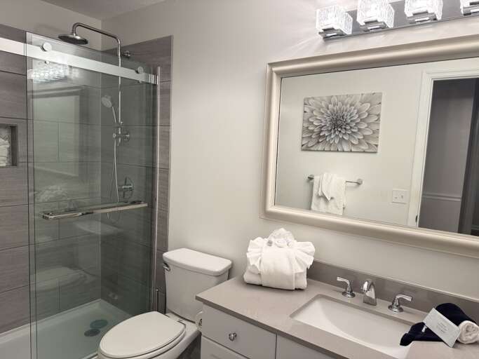 Second full size bathroom with walk-in shower