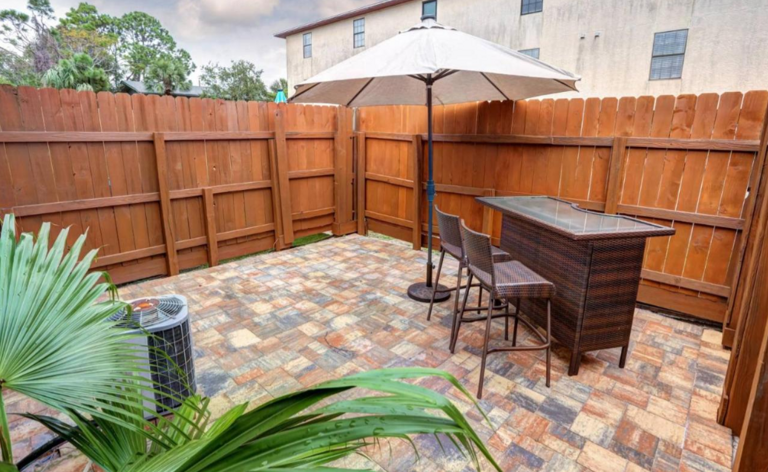 Fenced patio