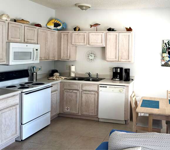 Fully stocked kitchen