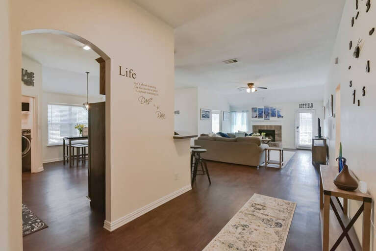 Your first impression as your taking the walk-through of your comfortable stay.