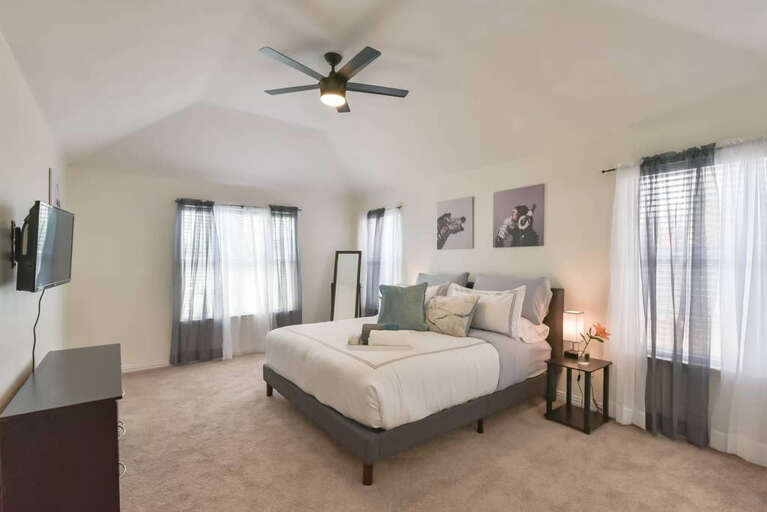 Beautiful view as you enter this personalized master suite, just down the hall from the other kiddos, giving you the privacy you may need.