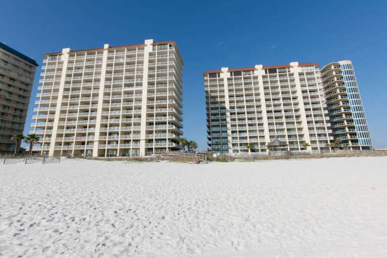 View of buildings from the beach