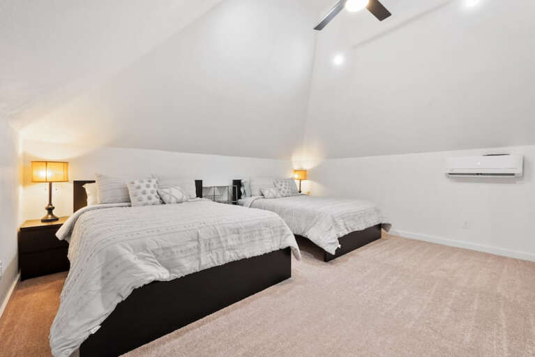 Two Queen Beds in the Upstairs Bedroom