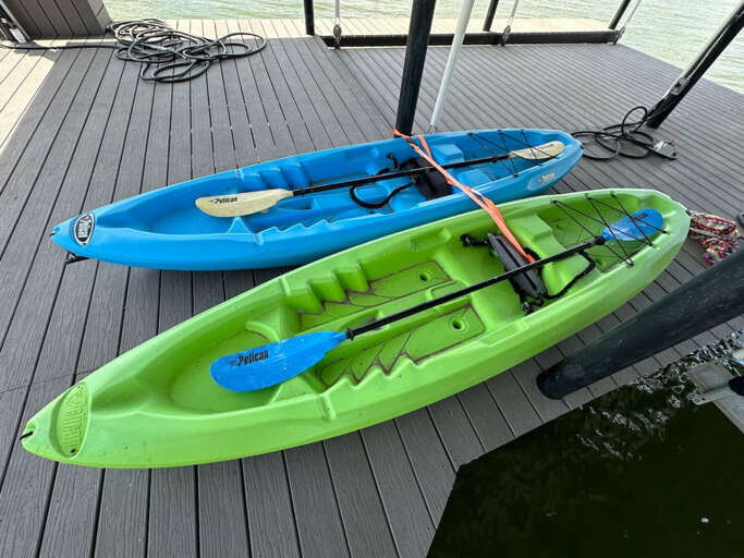2 Kayaks that are available for rent from us at a lakefront dock a block away that you can walk to if rented - Not available on property, and not available without rental