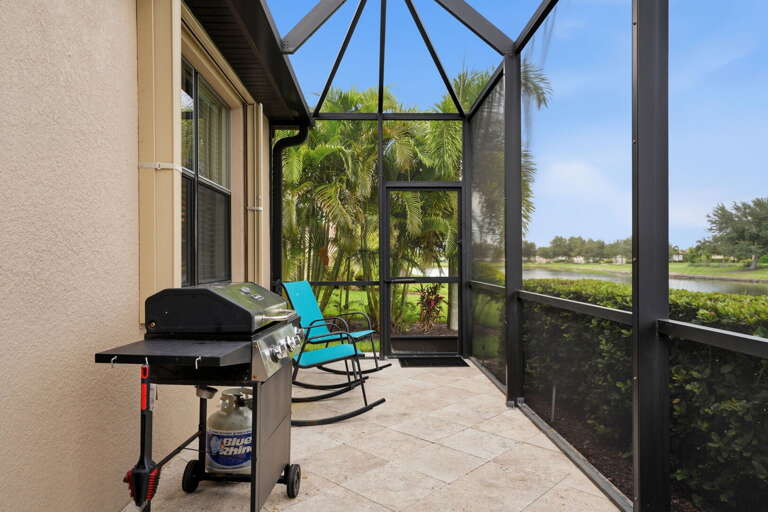 Cook up the perfect backyard BBQ and soak in the pond view between flips.