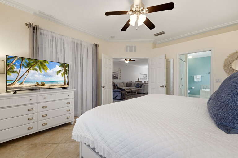 A TV and dresser give the primary suite everything you need to settle in.
