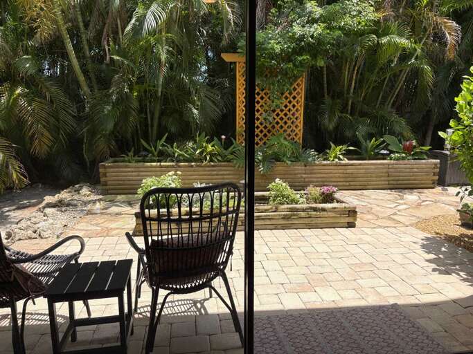 Bring your coffee out to the private patio and grab a few quiet minutes before the day starts for everyone else.
