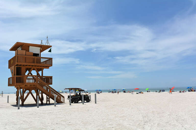 Wide open Gulf sand just a mile from your front door — pack the beach gear from the house and go, or rent a golf cart and get there faster.