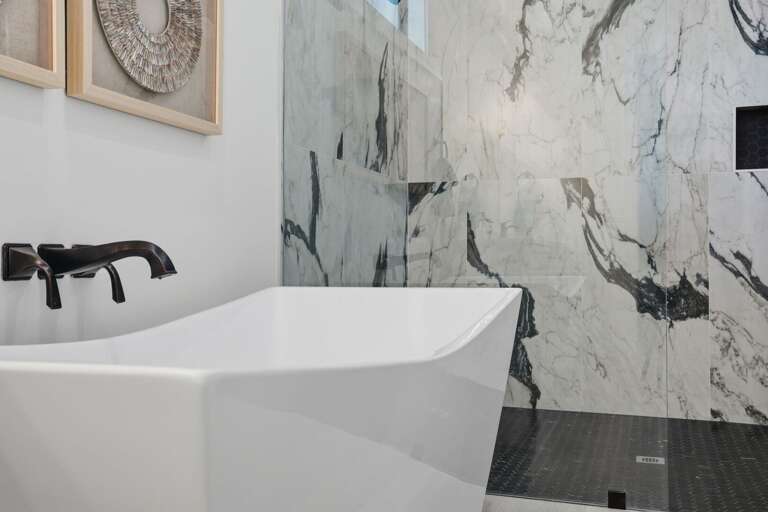 Step into a bathroom where the finishes earn their own mention in guest reviews — clean lines, quality throughout.
