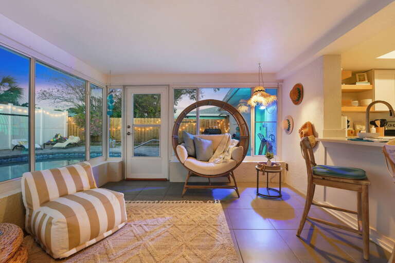 End the evening in the hanging chair with a cold drink and the When the sun goes down, the twinkle lights come up — cozy corners for every moodbackyard all to yourself.