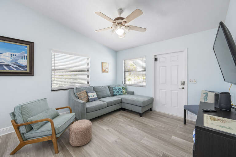 Kick back on the sectional after a full beach day — there's room for everyone and zero reason to go out tonight.