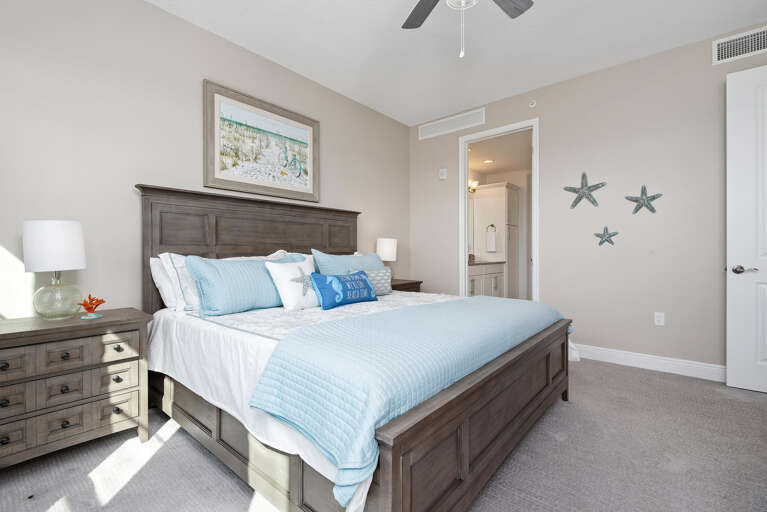 Master Bedroom with King bed, smart tv and ensuite bathroom