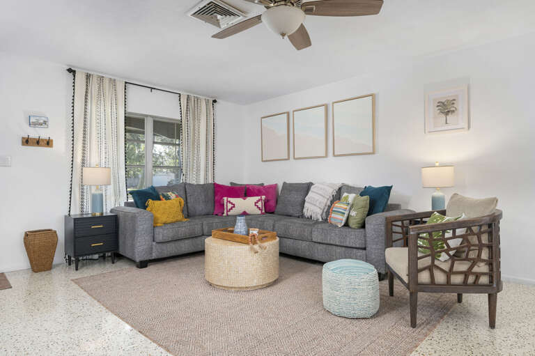 Find the remote, pick your show, and let the group vote — the living room is set up for exactly this kind of evening.