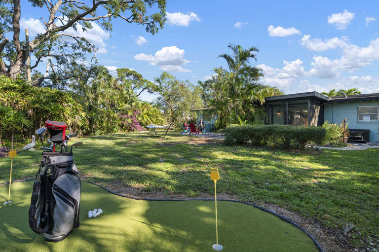 The private putting green is always open and never crowded.