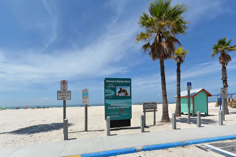 Head down the marked path to the sand and you're already close enough to hear the waves.