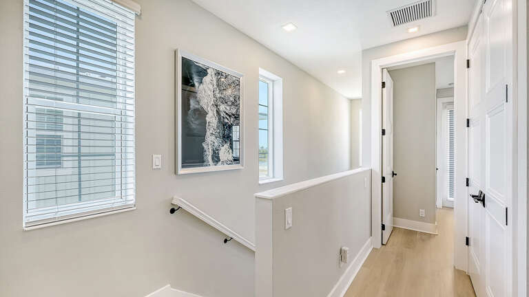Head up the stairs to the bedroom level and you're already most of the way there for the night.