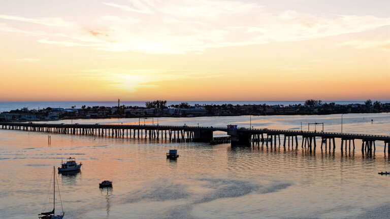 The Cortez Bridge perfectly framed at sunset