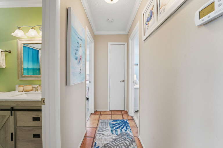 Get ready without a traffic jam -- the third bathroom keeps the whole group moving on beach mornings.