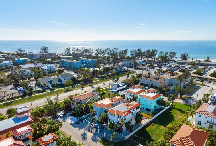 Your property is circled because it's worth finding — a few blocks from the Gulf in a neighborhood where everything is close, quiet, and easy to walk to.