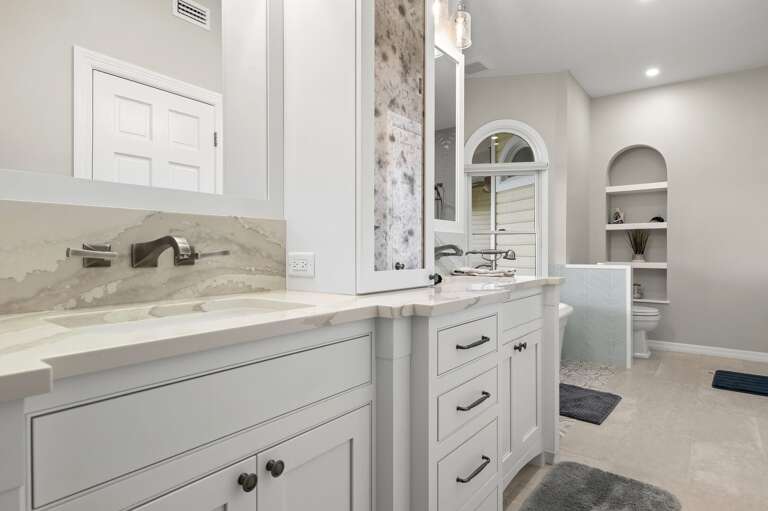 Double vanity, double the elbow room — because mornings shouldn't feel like a race to the mirror.