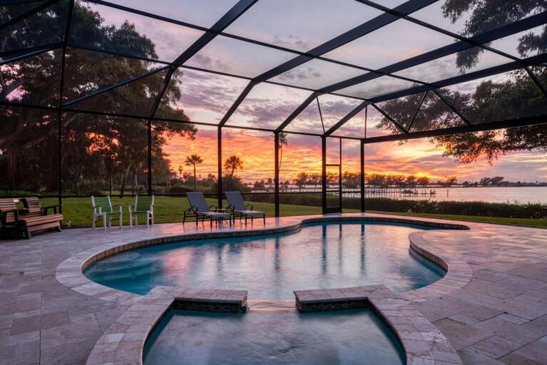 Slide into the spa as the sky turns orange over the bay, then trade the bubbles for a lap in the heated pool before dinner.