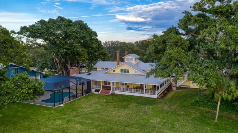 Watch the house from over the water and see just how much room the whole group will have to spread out.