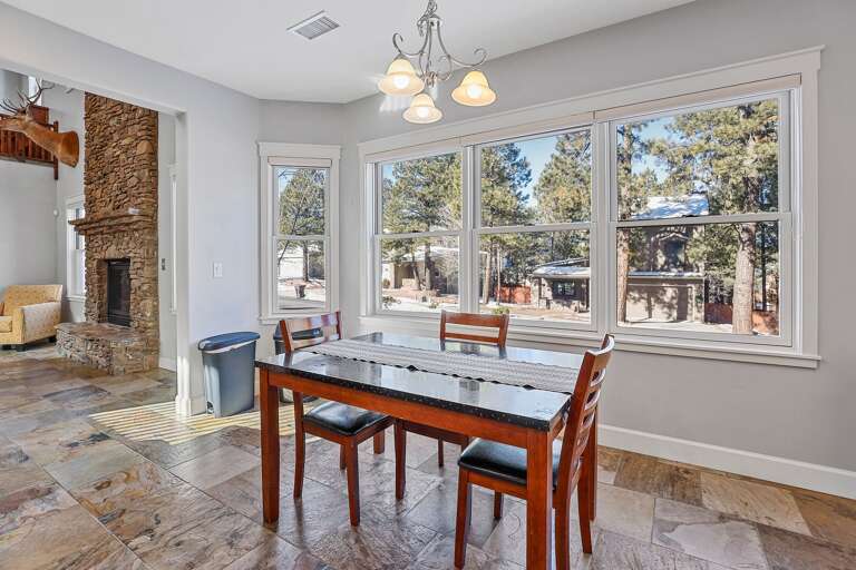 Additional seating includes a kitchen table for 3 Additional seating includes a kitchen table for 3