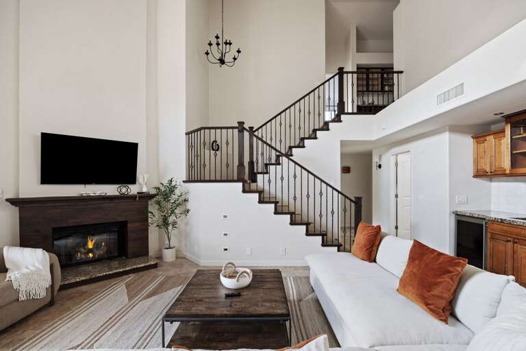 Cozy living room with Fireplace.