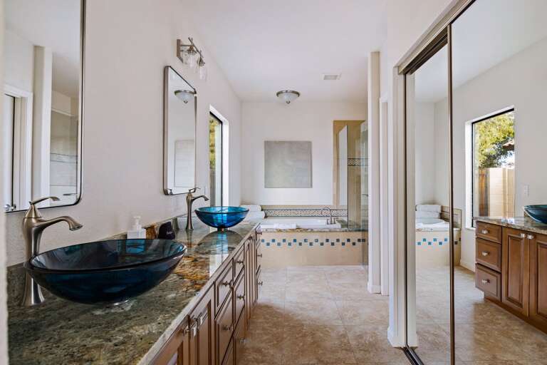 Full body mirrors available to get ready for the day.