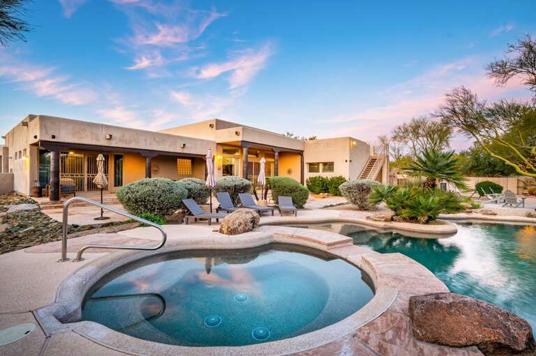 Soak in the hot tub. Soak in the hot tub.