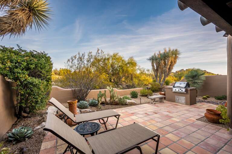 Relax on the sun loungers while the cooks grill at the bbq.