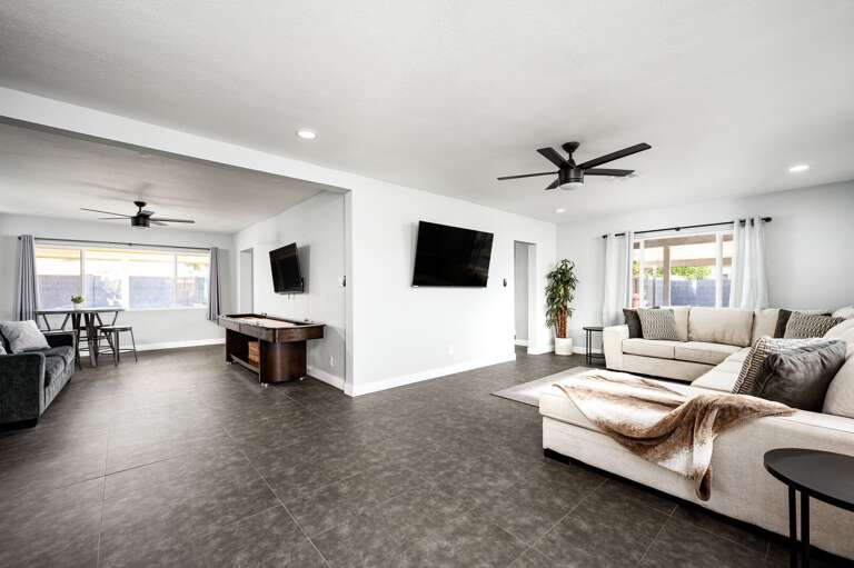 Open space for entertaining with games and TV Open space for entertaining with games and TV