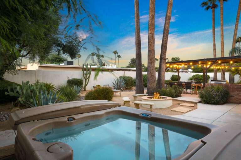 Hot Tub Area w/ Firepit in Background