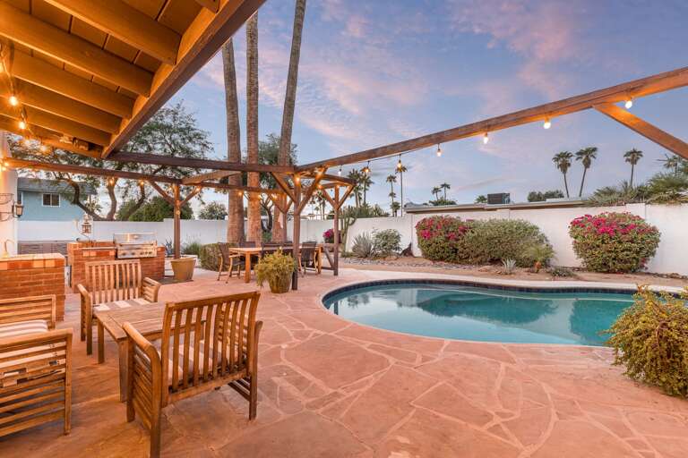 Outdoor Seating Overlooking Pool