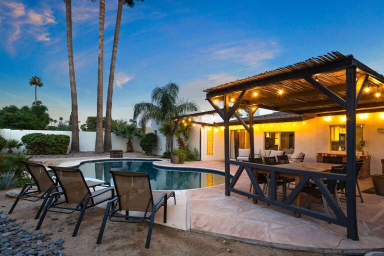 Outdoor Seating Overlooking Pool