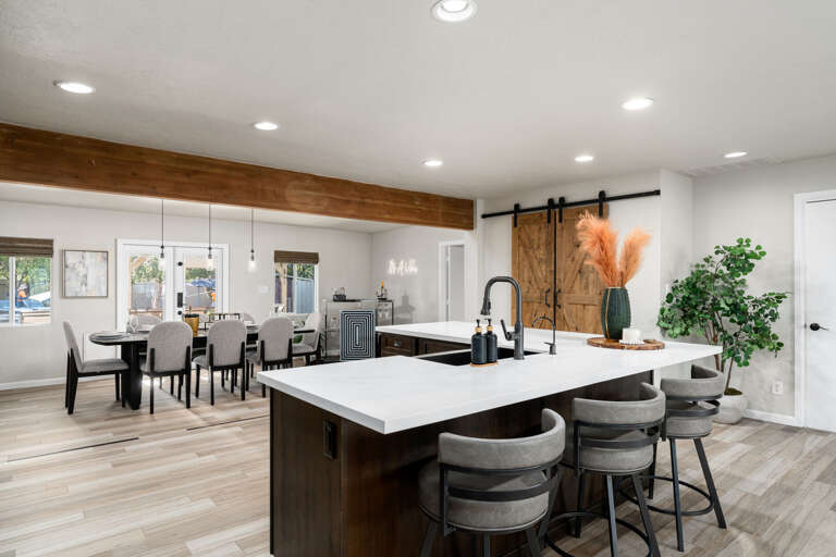 Kitchen overlooking the dining area Kitchen overlooking the dining area