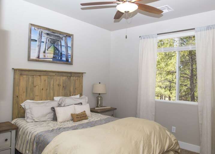 Comfortable queen bedroom, a peaceful retreat for a restful night's sleep.