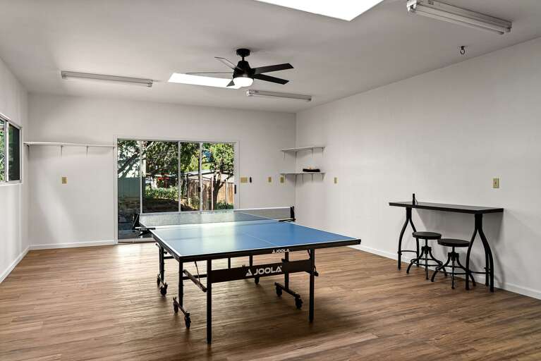 Ping Pong Table in Rec Room off Garage Ping Pong Table in Rec Room off Garage