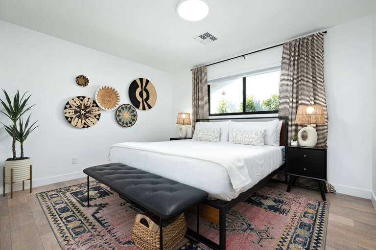 Bedroom with beautiful Southwest inspired decor. Bedroom with beautiful Southwest inspired decor.