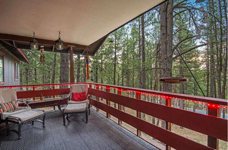 Enjoy tranquil mornings on expansive, secluded decks surrounded by the calming sounds of the forest. Enjoy tranquil mornings on expansive, secluded decks surrounded by the calming sounds of the forest.