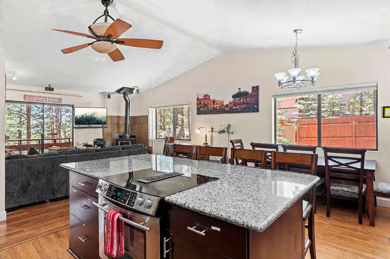 Kitchen overlooks the dining and living room Kitchen overlooks the dining and living room