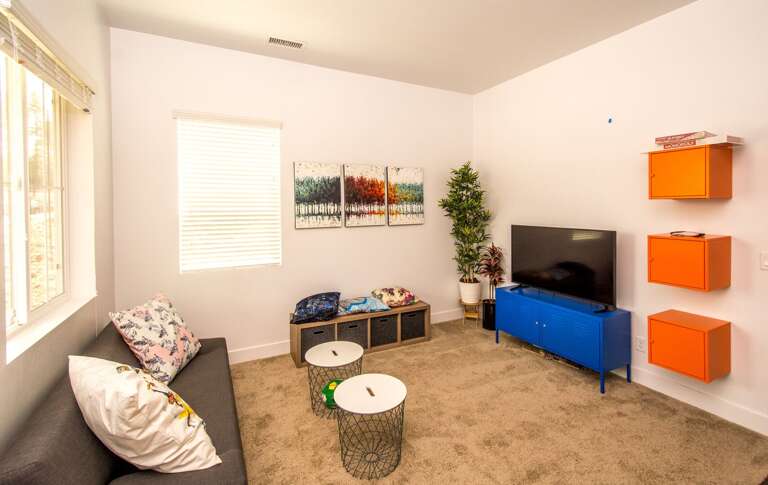 Bedroom 3: Includes twin bunk beds and a vibrant, playful wall mural—perfect for kids. Bedroom 3: Includes twin bunk beds and a vibrant, playful wall mural—perfect for kids.