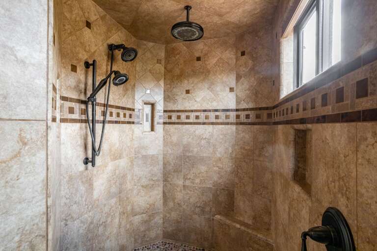 Shower Area w/ Multiple Showerheads Shower Area w/ Multiple Showerheads