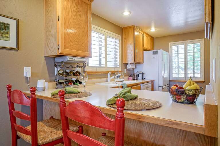 Fully Equipped Kitchen: Includes everything you need to prepare meals, from cookware to a coffee maker, toaster oven, and even an Nespresso machine. Fully Equipped Kitchen: Includes everything you need to prepare meals, from cookware to a coffee maker, toaster oven, and even an Nespresso machine.