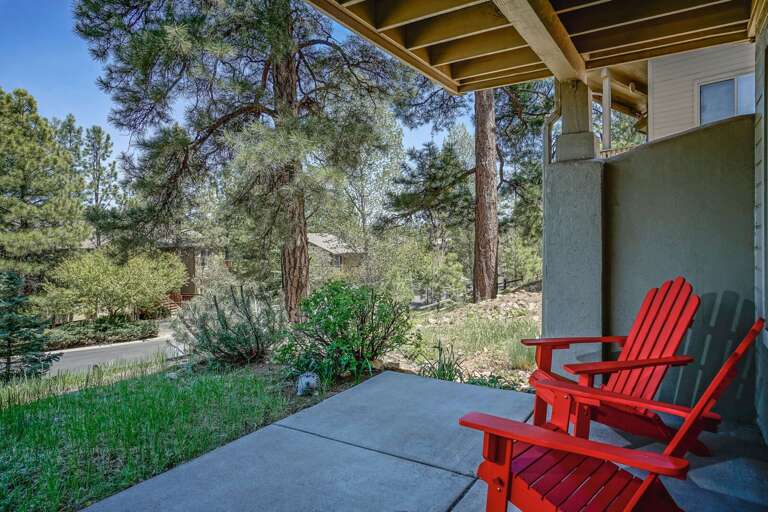 Stunning Balcony and Patio: Unwind with a glass of wine as you savor the refreshing Flagstaff breeze and enjoy the tranquility of a peaceful, wooded backdrop. Stunning Balcony and Patio: Unwind with a glass of wine as you savor the refreshing Flagstaff breeze and enjoy the tranquility of a peaceful, wooded backdrop.