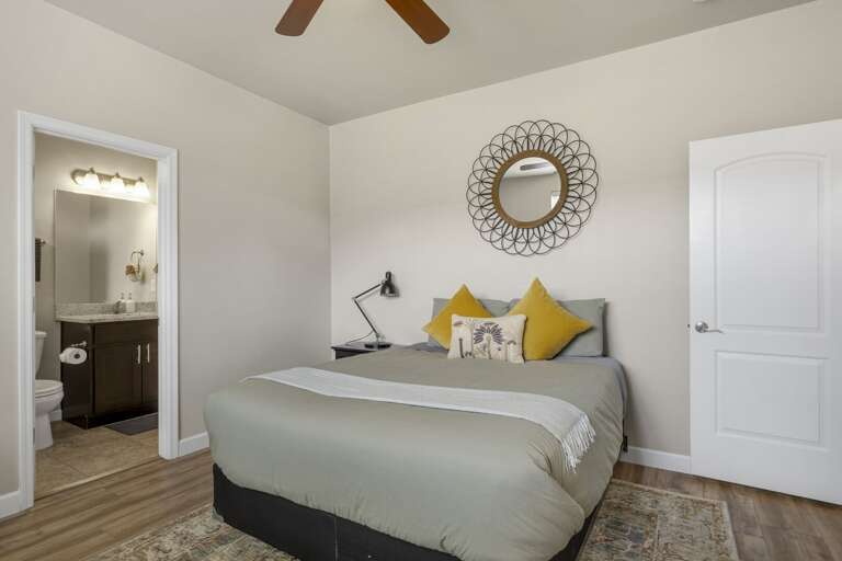 Third-Level Master Suites (2): Each includes a queen-size bed, en suite bathroom, walk-in closet, and Smart TV. Third-Level Master Suites (2): Each includes a queen-size bed, en suite bathroom, walk-in closet, and Smart TV.